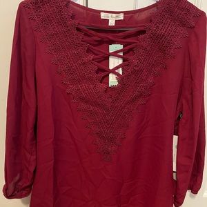 Lace-Up Blouse